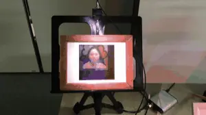 A digital hologram (CGH) example: a full-parallax, high-definition computer-generated hologram moving in 3D